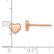 Stainless Steel Polished Rose IP-plated Heart Post Earrings