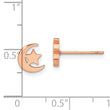 Stainless Steel Polished Rose IP-plated Moon and Star Post Earrings