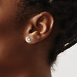 Stainless Steel Polished Moon and Star Post Earrings