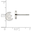 Stainless Steel Polished Moon and Star Post Earrings
