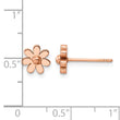 Stainless Steel Polished Rose IP-plated Flower Post Earrings - Birthstone Company