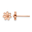 Stainless Steel Polished Rose IP-plated Flower Post Earrings - Birthstone Company
