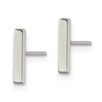 Stainless Steel Polished Bar Post Earrings