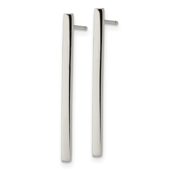 Stainless Steel Polished Bar Post Earrings