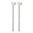 Stainless Steel Polished Dangle Bar Triangle Post Earrings - Birthstone Company