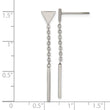 Stainless Steel Polished Dangle Bar Triangle Post Earrings