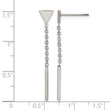Stainless Steel Polished Dangle Bar Triangle Post Earrings - Birthstone Company