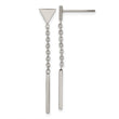 Chisel Stainless Steel Polished Dangle Bar Triangle Post Earrings