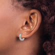 Chisel Stainless Steel Polished and Sandblasted 3mm Hinged Hoop Earrings