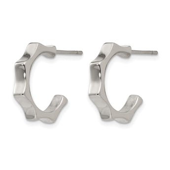Stainless Steel Polished Post Hoop Earrings - Birthstone Company