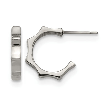 Stainless Steel Polished Post Hoop Earrings - Birthstone Company