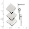 Stainless Steel Polished Squares Post Dangle Earrings - Birthstone Company