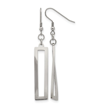 Stainless Steel Polished Twisted Shepherd Hook Earrings - Birthstone Company