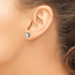 Stainless Steel Antiqued and Polished CZ Post Earrings - Birthstone Company