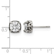 Stainless Steel Antiqued and Polished CZ Post Earrings - Birthstone Company
