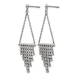 Stainless Steel Polished CZ Dangle Post Earrings - Birthstone Company