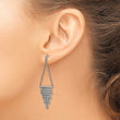 Stainless Steel Polished CZ Dangle Post Earrings - Birthstone Company