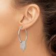 Chisel Stainless Steel Polished with Bar Dangles Hoop Earrings