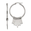 Chisel Stainless Steel Polished with Bar Dangles Hoop Earrings