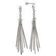 Chisel Stainless Steel Polished Multi Bar Front and Back Post Dangle Earrings