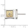 Stainless Steel 18K Gold Polished Square Diamond Button Earrings - Birthstone Company