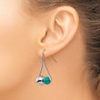 Stainless Steel Polished Triangle w/Imit.Turquoise Beads Earrings