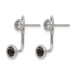 Stainless Steel Polished Black and White CZ Post Earrings - Birthstone Company