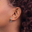 Stainless Steel Polished Black and White CZ Post Earrings - Birthstone Company