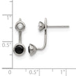 Stainless Steel Polished Black and White CZ Post Earrings - Birthstone Company