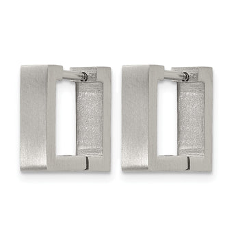 Stainless Steel Brushed Square Hoop Earrings - Birthstone Company