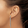 Stainless Stele Polished Beaded Chain Post Dangle Earrings
