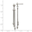 Stainless Stele Polished Beaded Chain Post Dangle Earrings