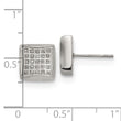 Stainless Steel Polished with 1/4ct. Diamond Square Post Earrings