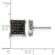 Stainless Steel Polished Square Black Diamond Cluster Button Earrings - Birthstone Company