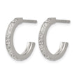 Stainless Steel Polished with CZ Post Hoop Earrings - Birthstone Company
