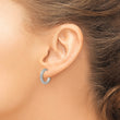Stainless Steel Polished with CZ Post Hoop Earrings - Birthstone Company