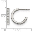 Stainless Steel Polished with CZ Post Hoop Earrings - Birthstone Company
