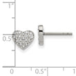 Stainless Steel Polished with CZ Heart Post Earrings