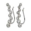 Stainless Steel Polished with CZ Ear Climbers - Birthstone Company