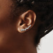 Stainless Steel Polished with CZ Ear Climbers - Birthstone Company
