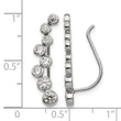 Stainless Steel Polished with CZ Ear Climbers - Birthstone Company