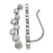 Stainless Steel Polished with CZ Ear Climbers - Birthstone Company