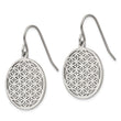 Stainless Steel Polished Flower Cut-out Shepherd Hook Earrings