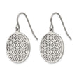 Stainless Steel Polished Flower Cut-out Shepherd Hook Earrings - Birthstone Company