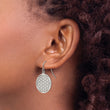 Stainless Steel Polished Flower Cut-out Shepherd Hook Earrings - Birthstone Company