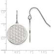 Stainless Steel Polished Flower Cut-out Shepherd Hook Earrings
