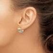 Chisel Stainless Steel Polished and Textured Yellow IP-plated 7mm Hinged Hoop Earrings