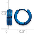 Stainless Steel Blue IP-Plated Laser cut Hinged Hoop Earrings - Birthstone Company