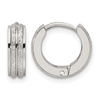 Stainless Steel Laser cut Hinged Hoop Earrings - Birthstone Company