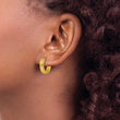 Stainless Steel Yellow IP-plated Laser cut Hinged Hoop Earrings - Birthstone Company
